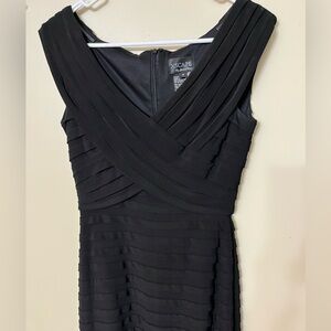 Xscape Black Pleated Maxi Dress